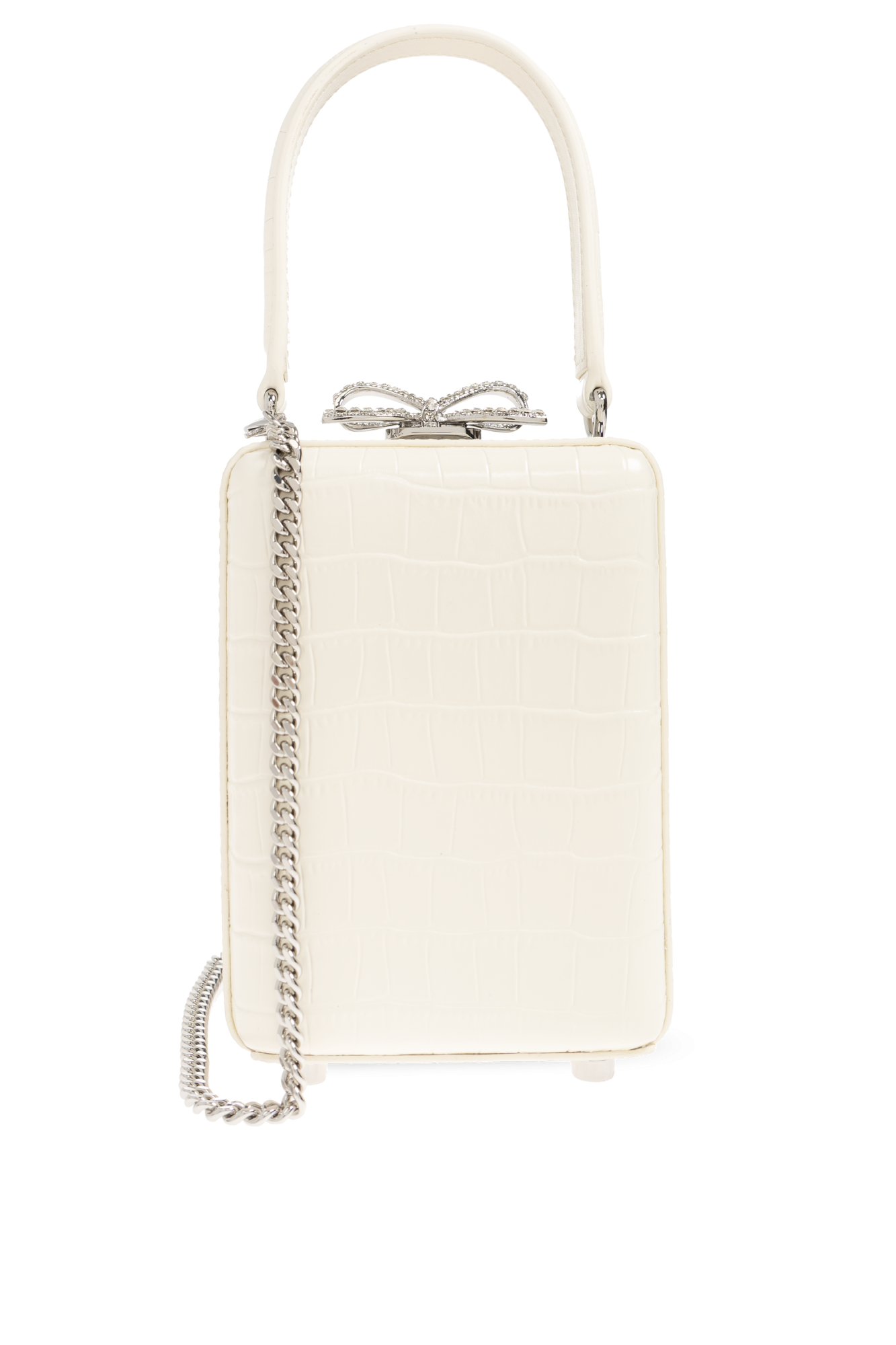 Cream Leather clutch Self-Portrait - Vitkac Slovakia